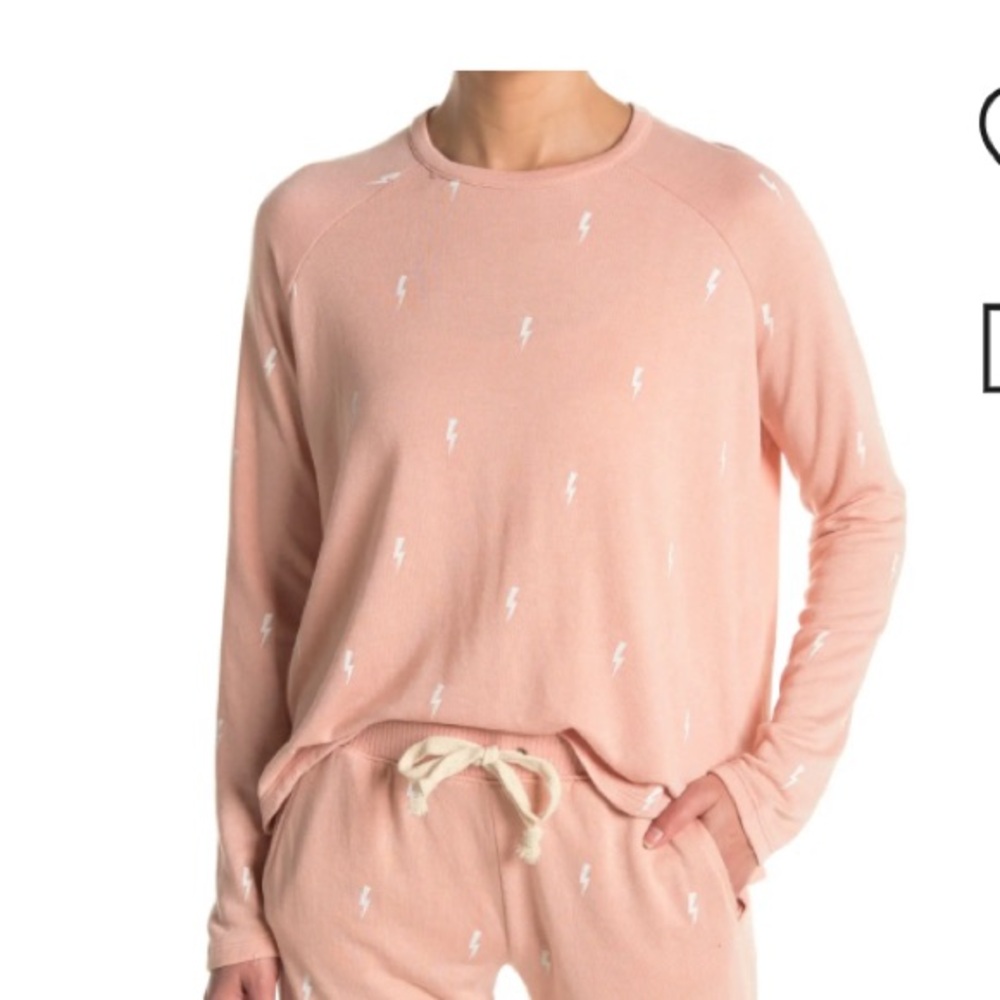 THEO & SPENCE - LIGHTNING BOLT LOUNGE PULLOVER IN DARK PINK4. -Medium